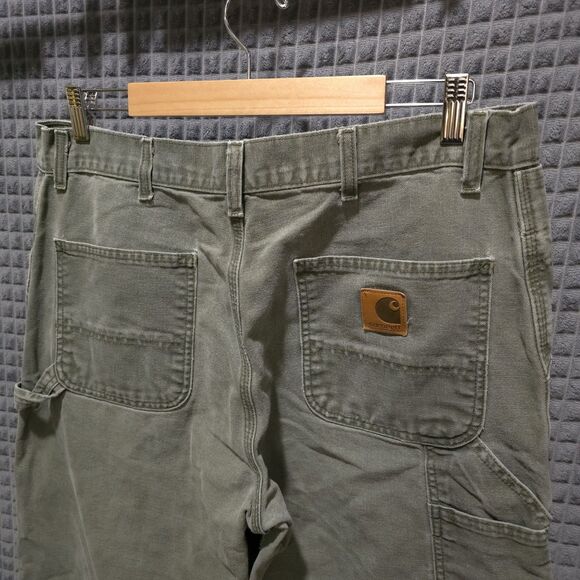 Carhartt Canvas Carpenter Work Pants 38x32 Mens Gray Cargo Cotton Jeans Utility - Picture 10 of 16